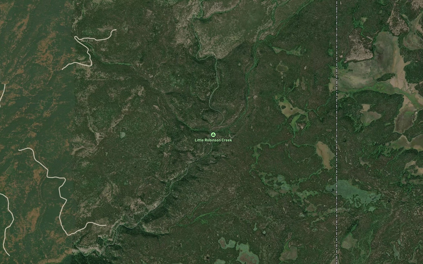 Satellite map of the Little Robinson Creek