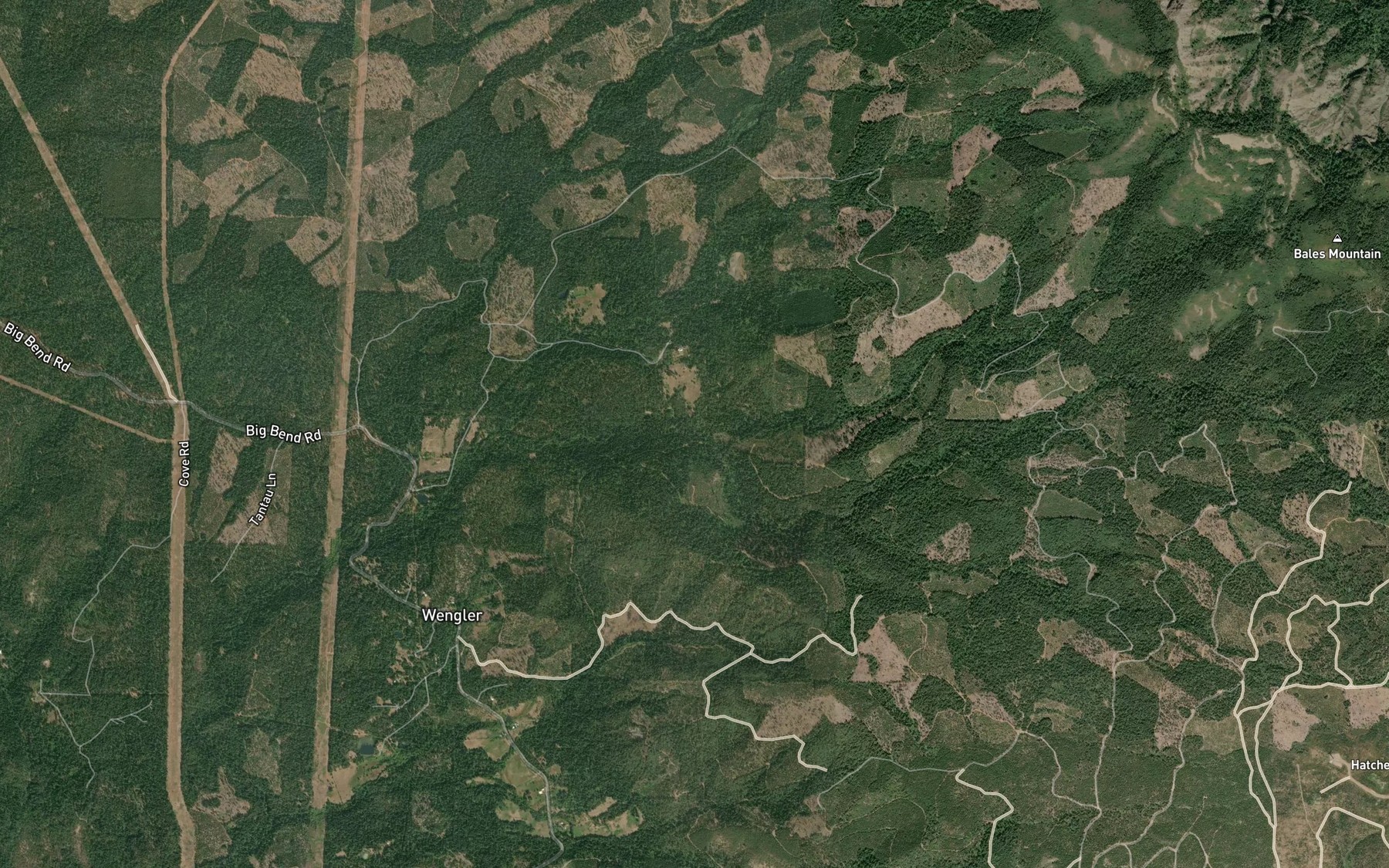 Satellite map of the Jake Creek