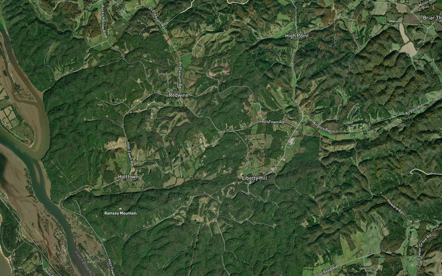 Satellite map of the Fox Hollow Branch