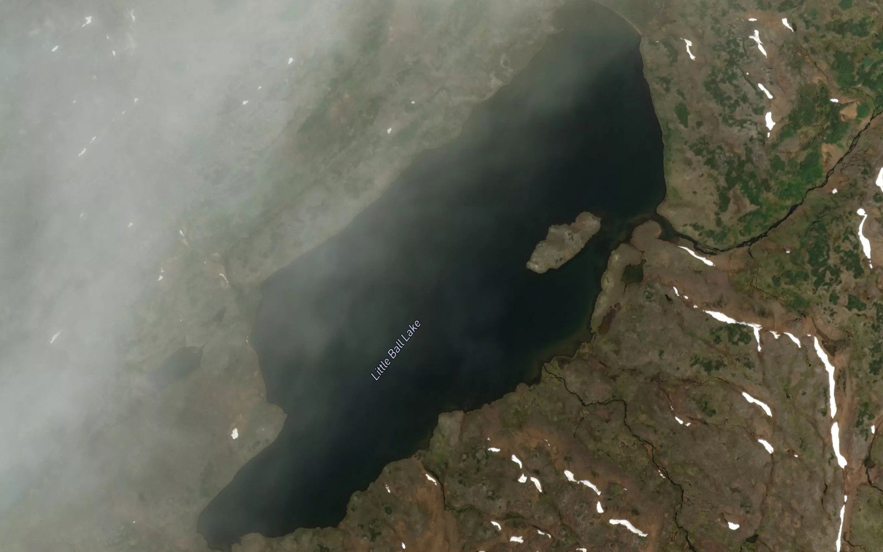 Satellite map of the Little Ball Lake