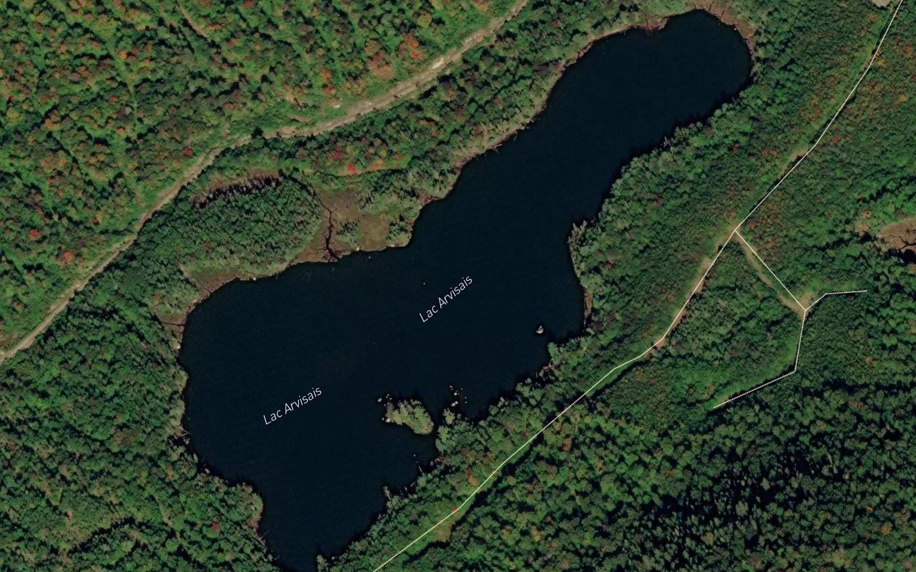 Satellite map of the Lac Arvisais