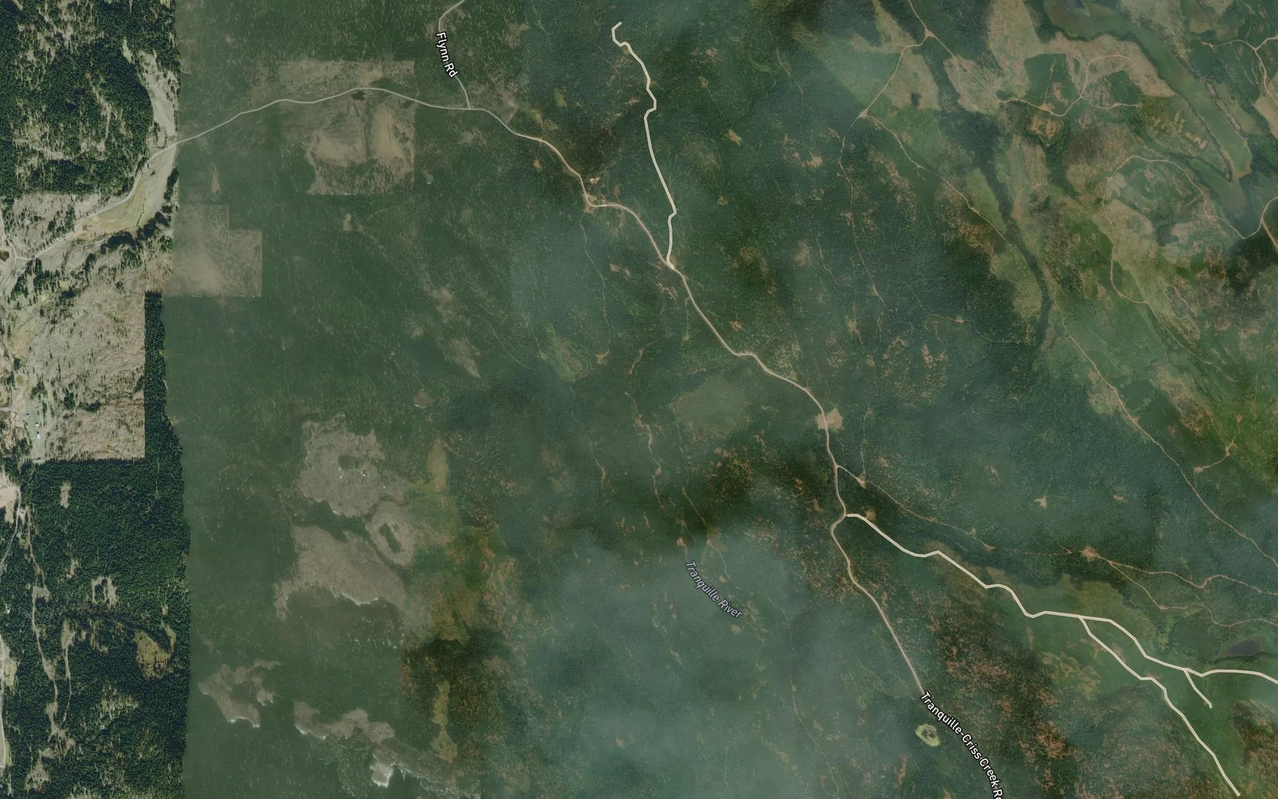 Satellite map of the Sylvestre Creek