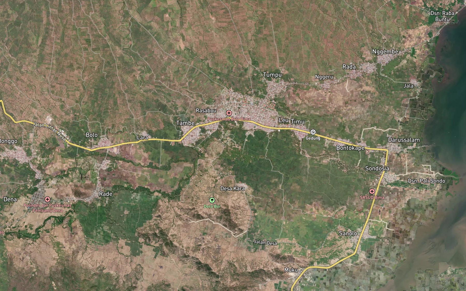 Satellite map of the Sori Tolondaru