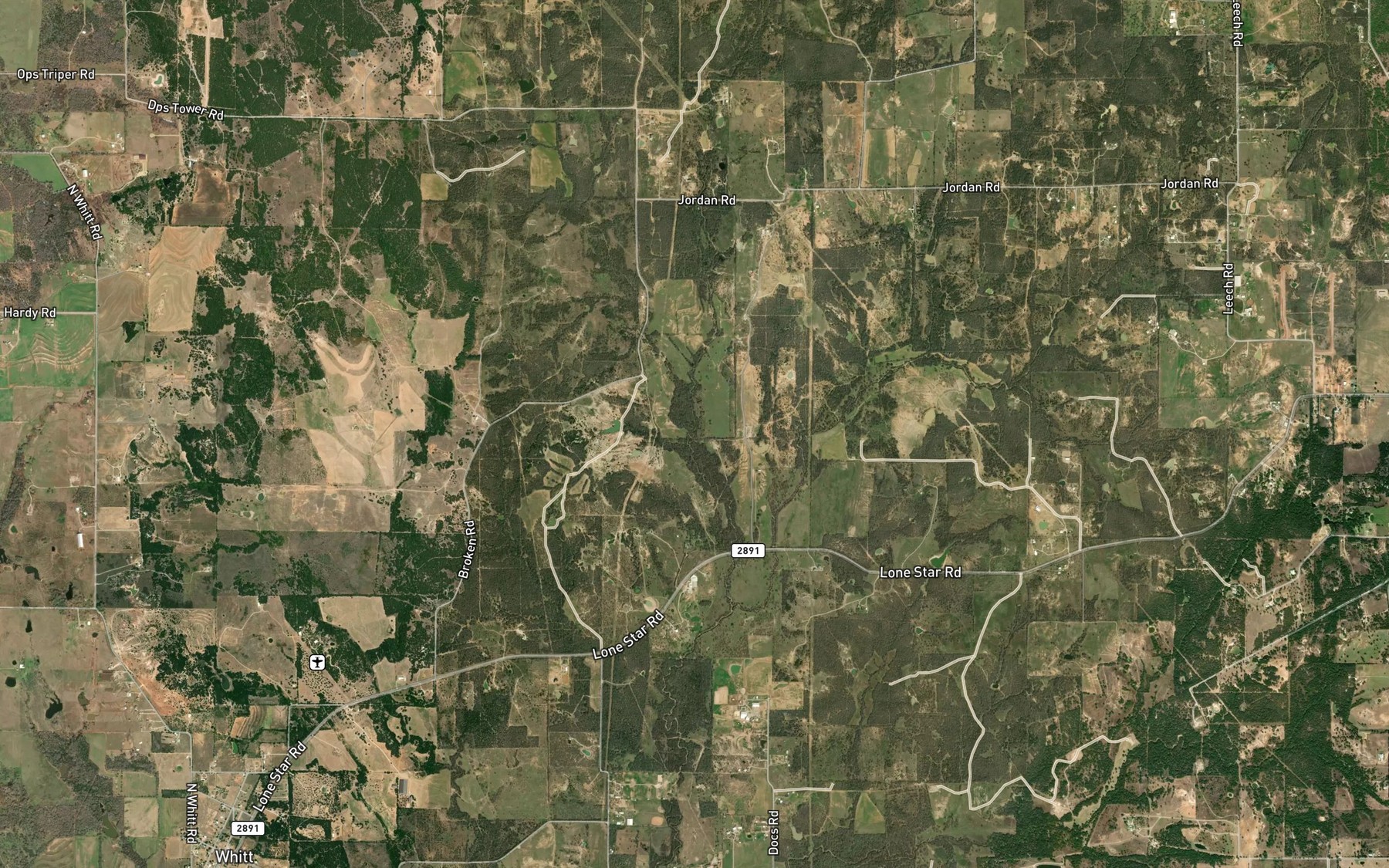 Satellite map of the Dyer Creek