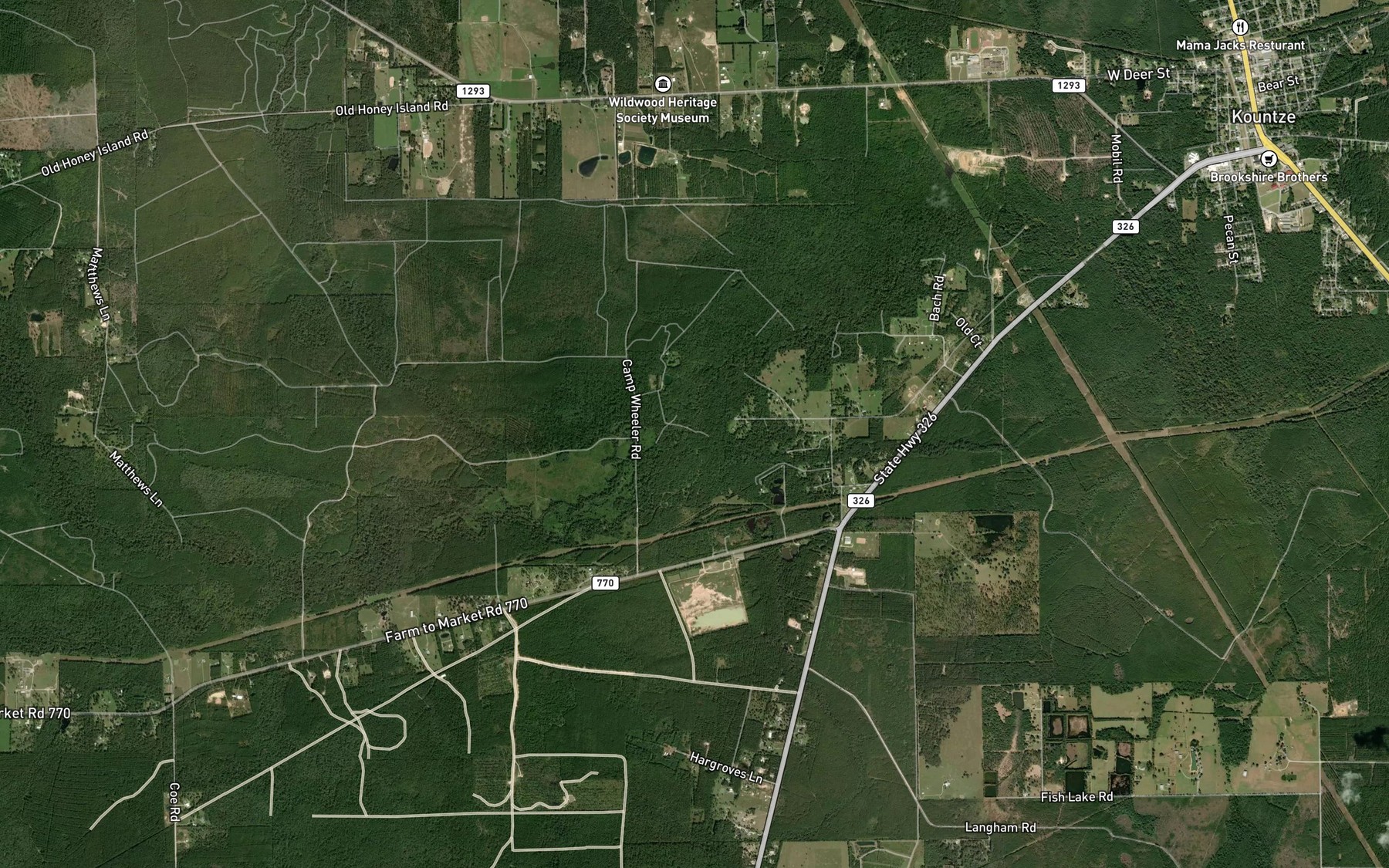 Satellite map of the Longston Branch
