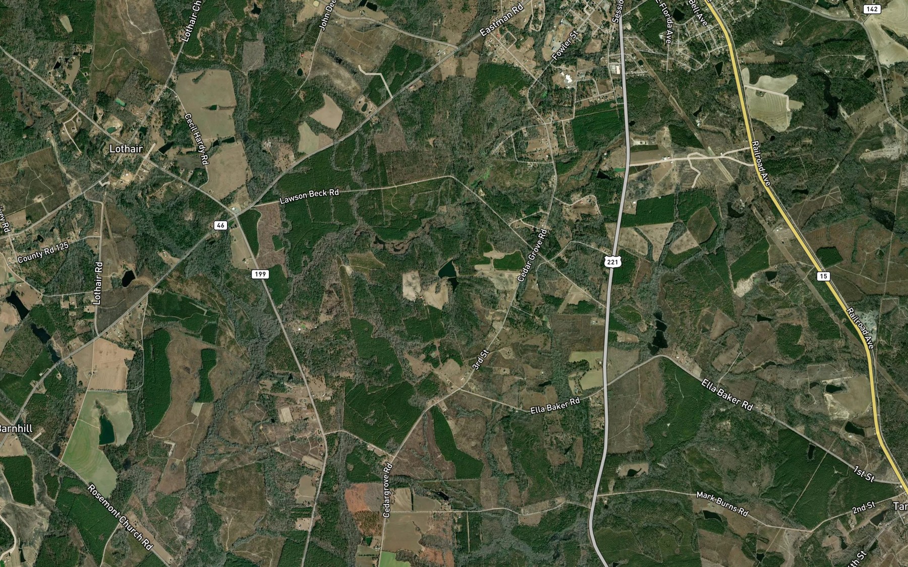 Satellite map of the Hall Pond