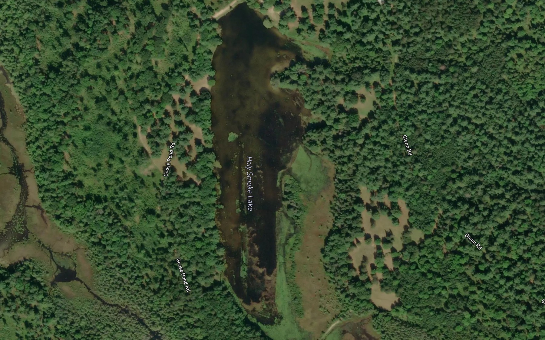 Satellite map of the Holy Smoke Lake