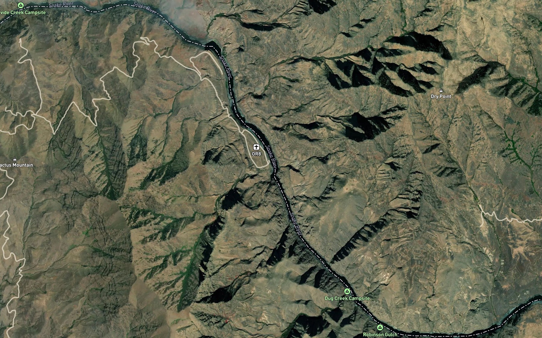 Satellite map of the Birch Creek