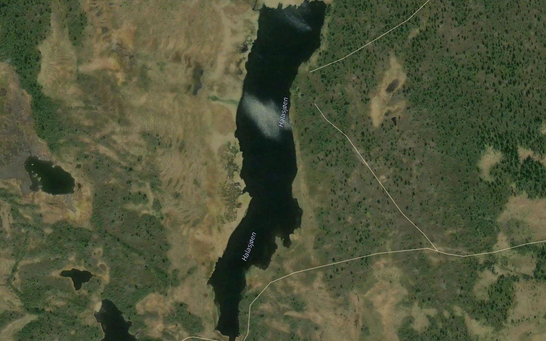 Satellite map of the Halasjoen