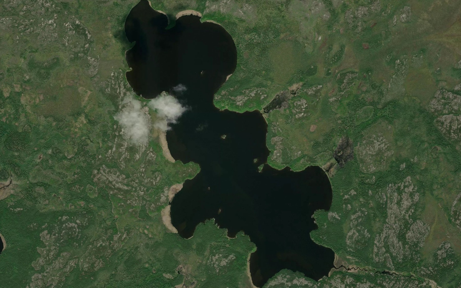Satellite map of the Lychowich Lake