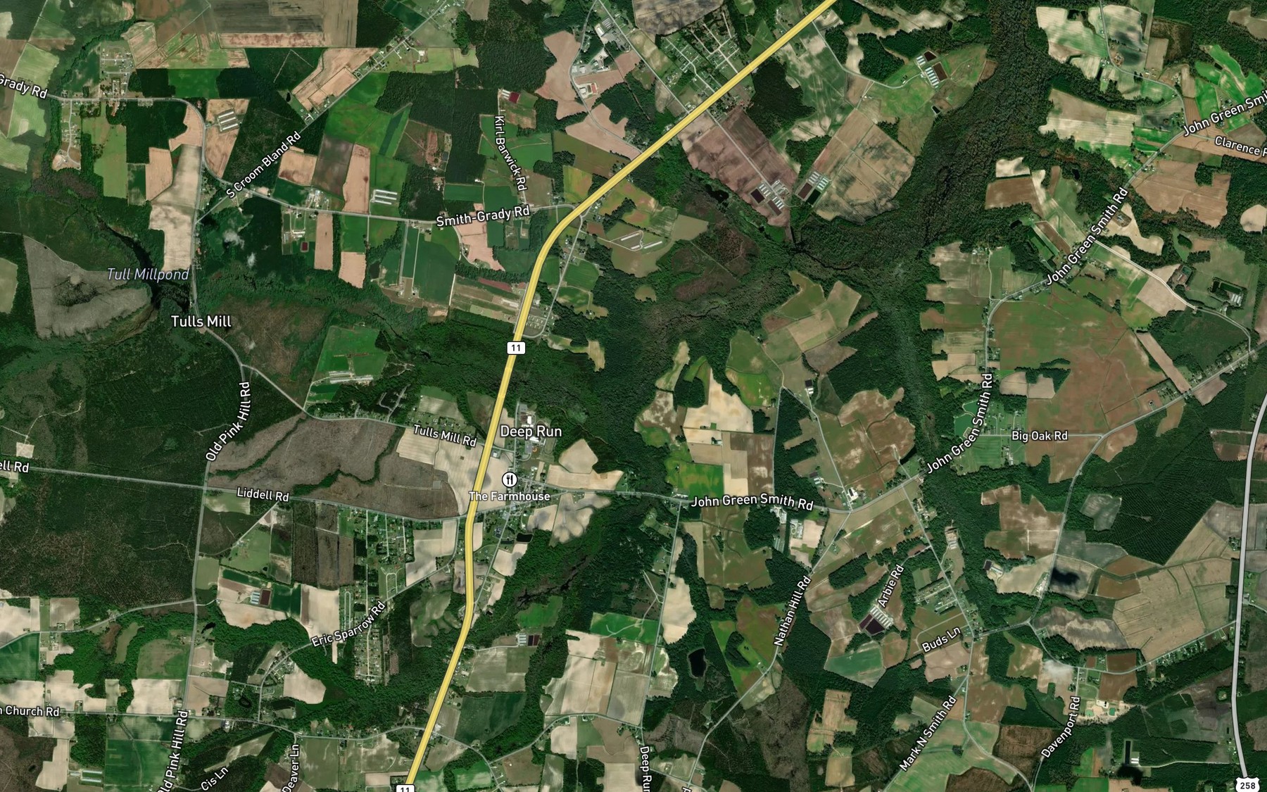 Satellite map of the Deep Run