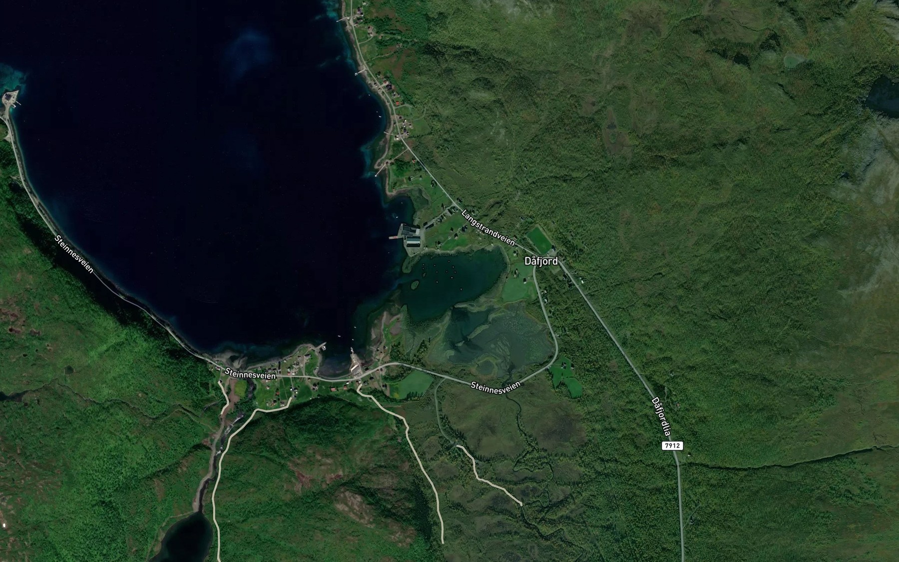 Satellite map of the Kjosen