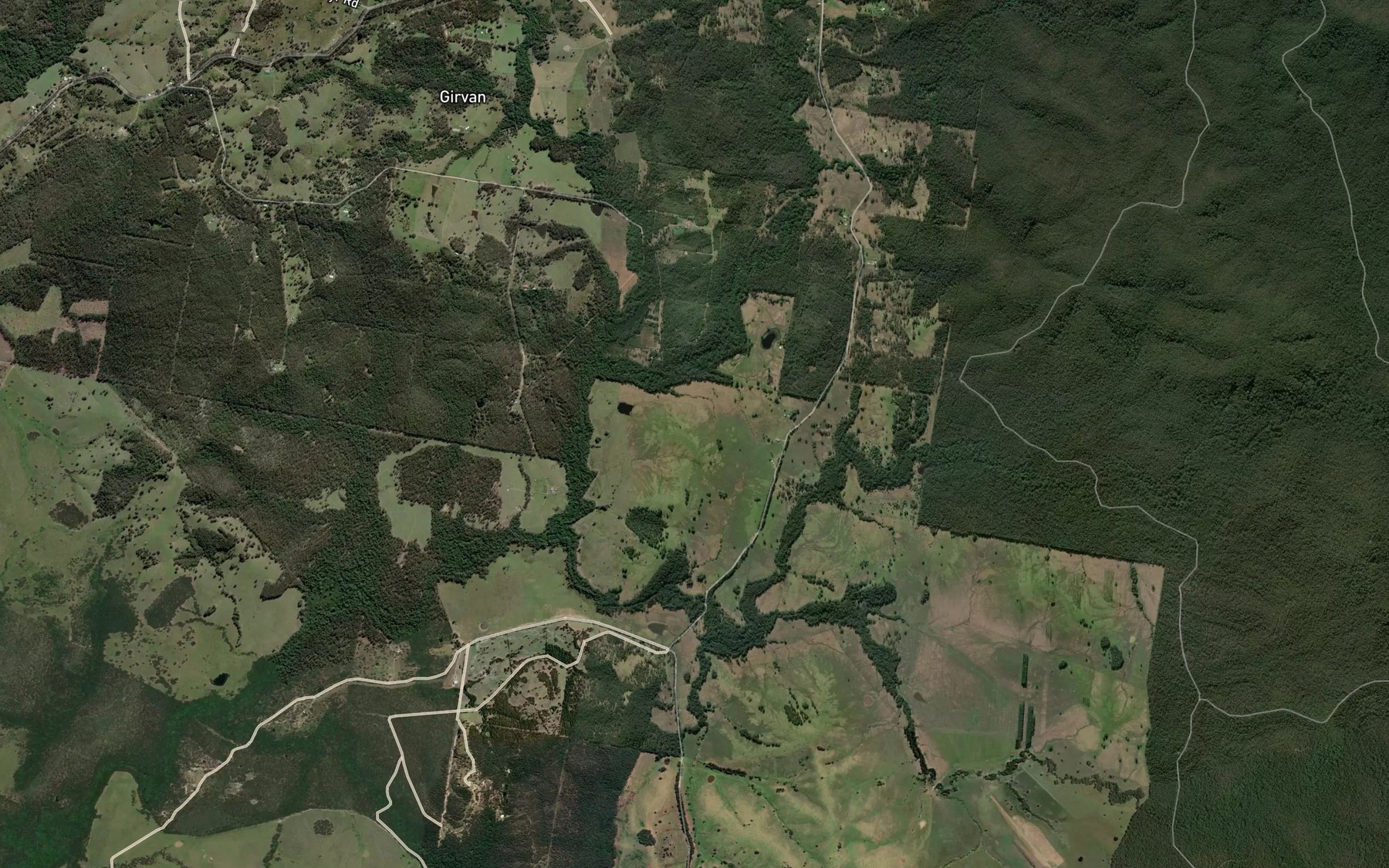 Satellite map of the Sandy Creek