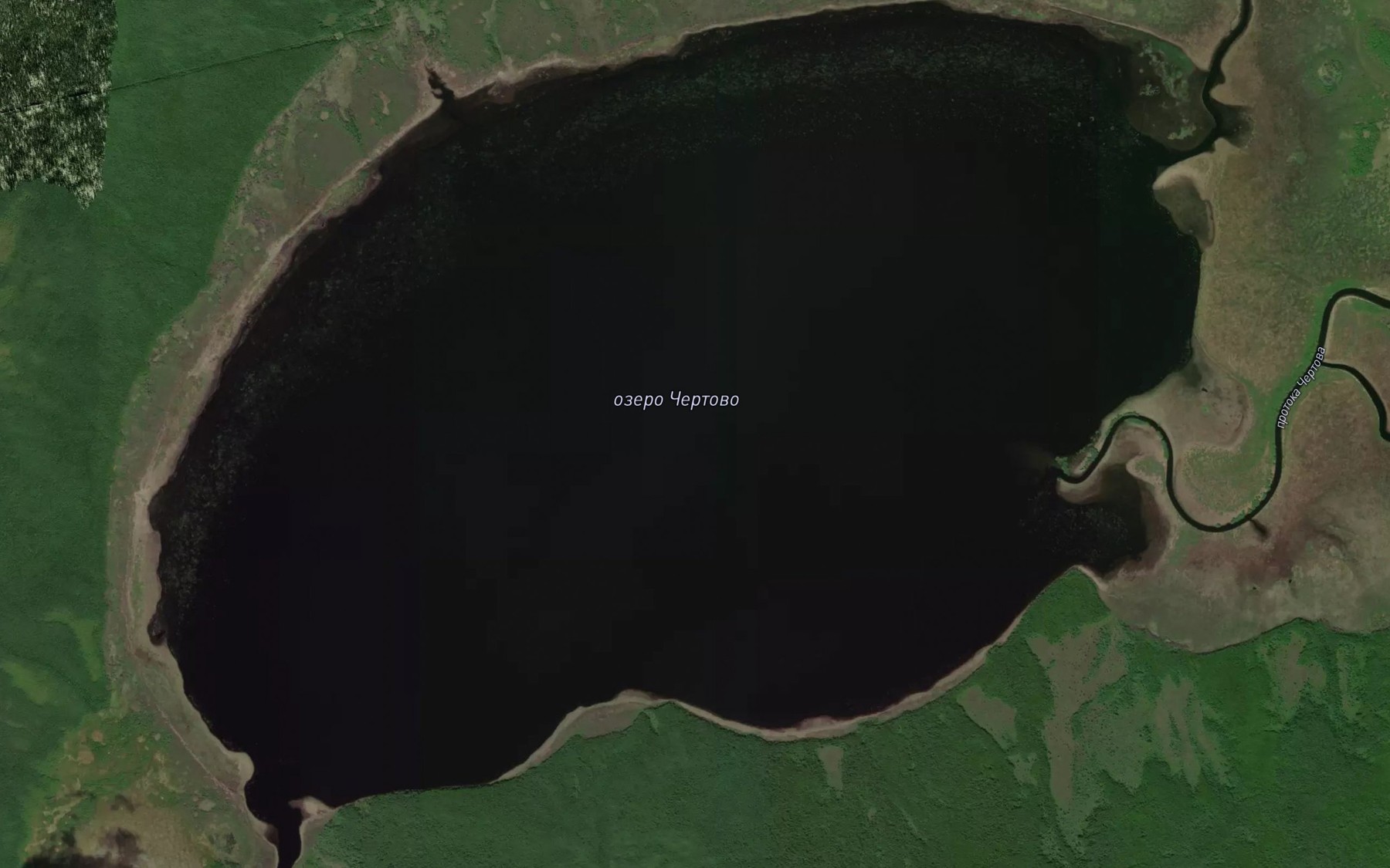 Satellite map of the Ozero Chertovo