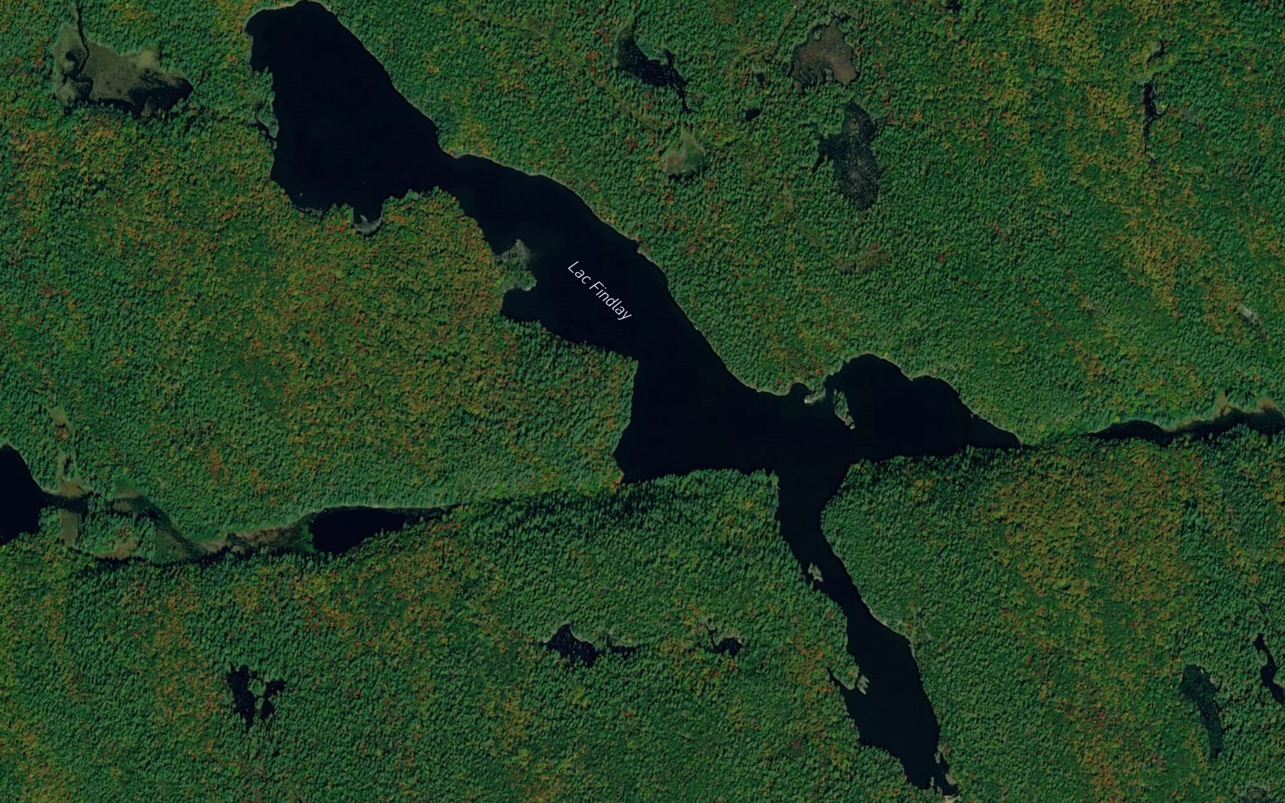 Satellite map of the Lac Findlay