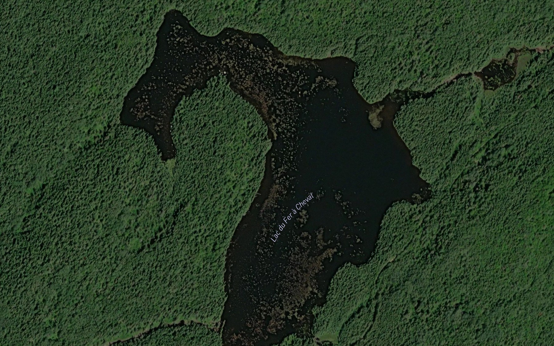 Satellite map of the Lac du Fer a Cheval