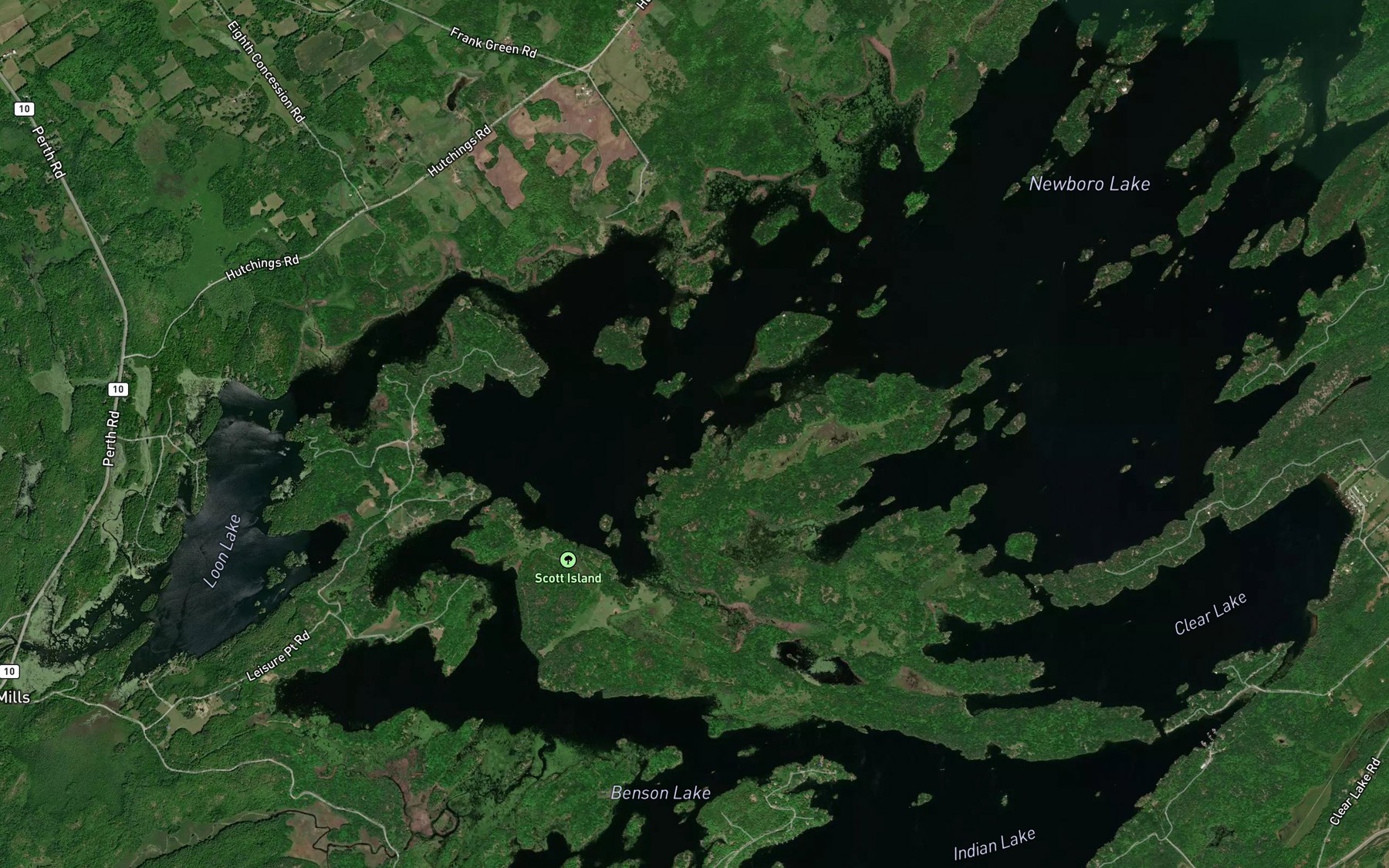 Satellite map of the Stevens Creek
