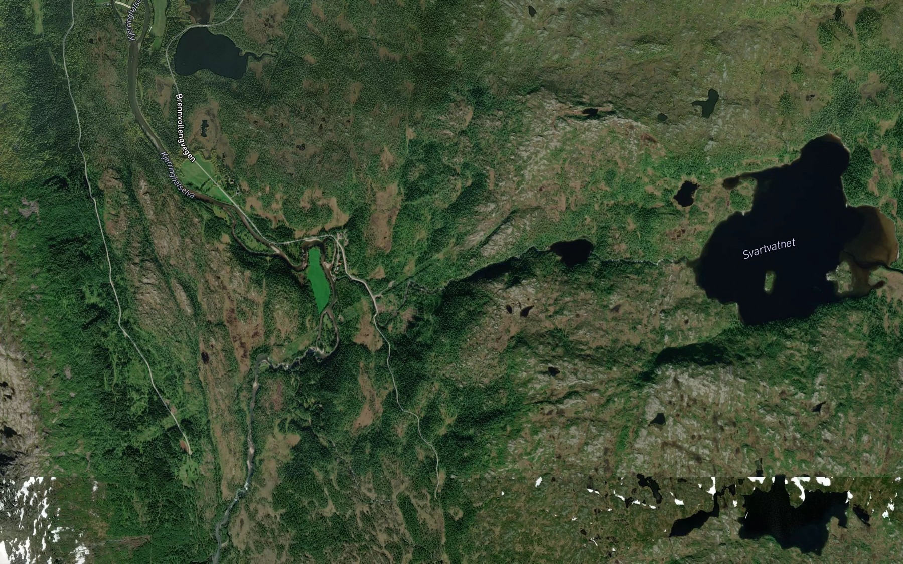 Satellite map of the Svartvasselva