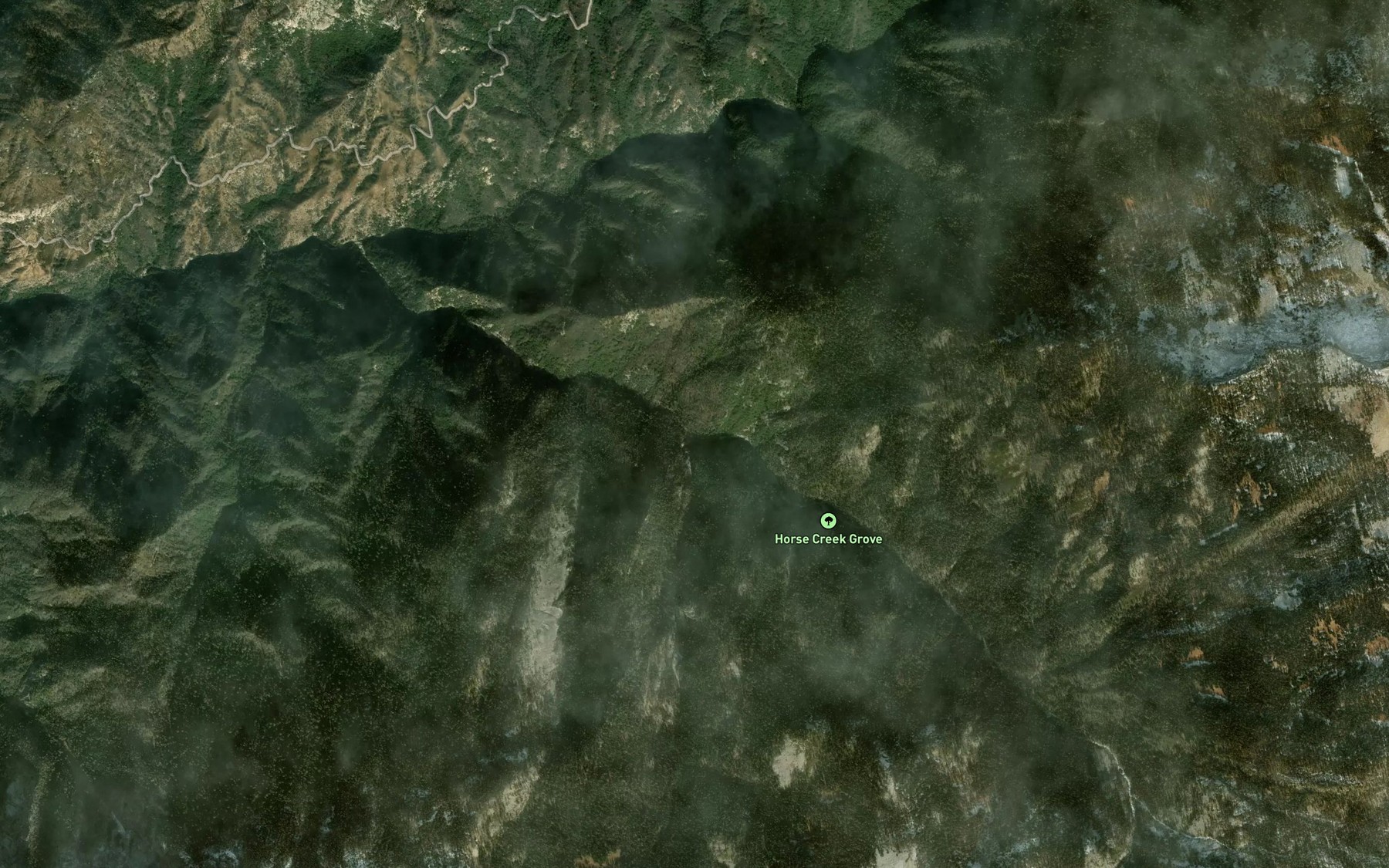 Satellite map of the Cahoon Creek