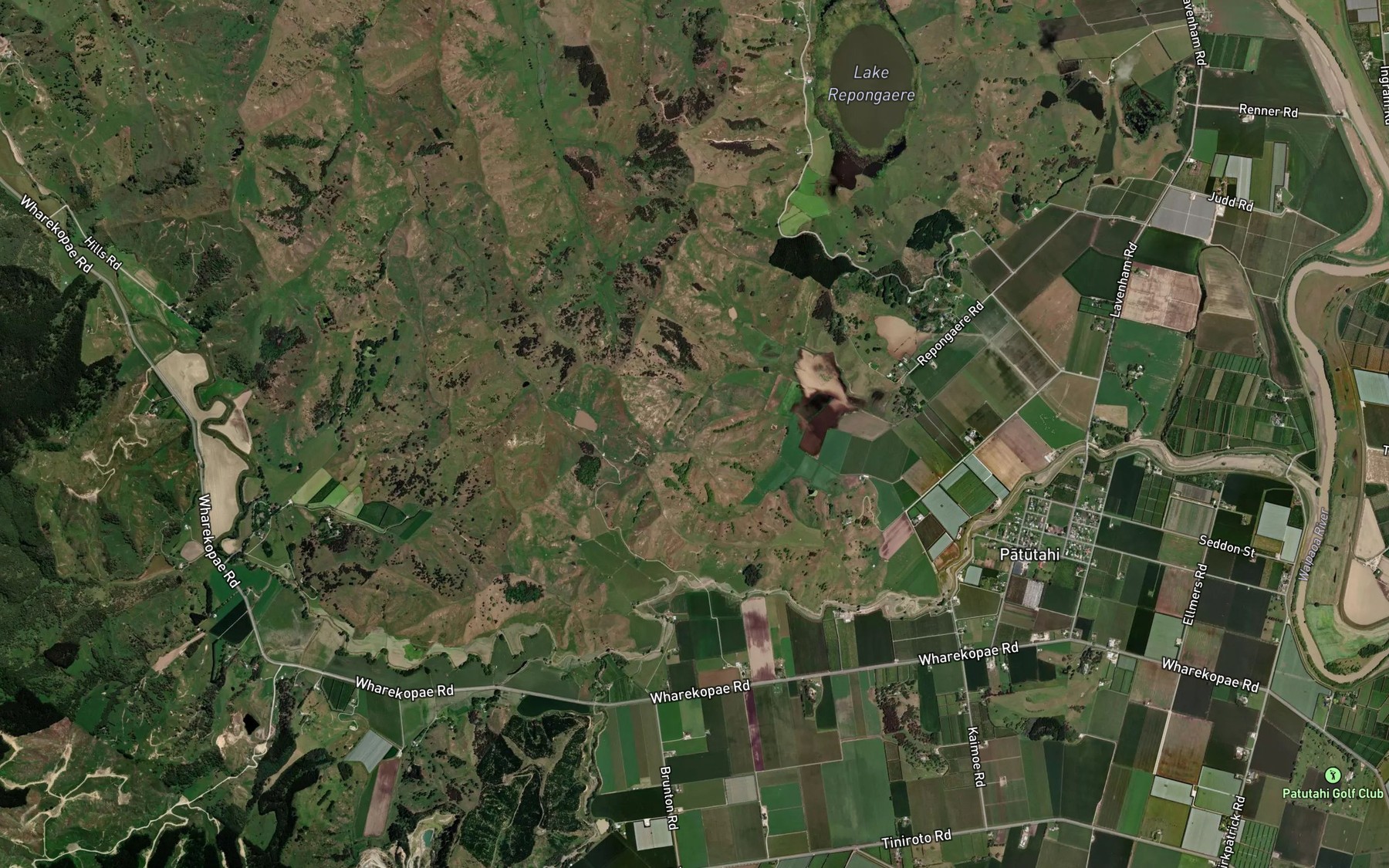 Satellite map of the Whakaahu Stream