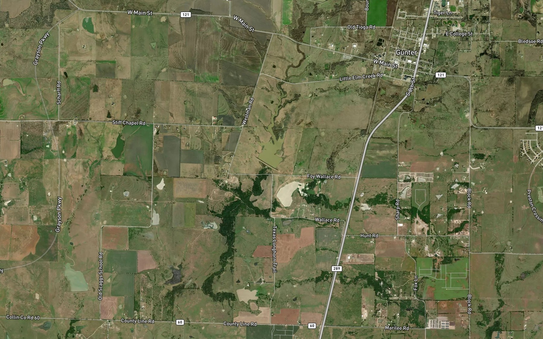 Satellite map of the Soil Conservation Service Site 3 Reservoir