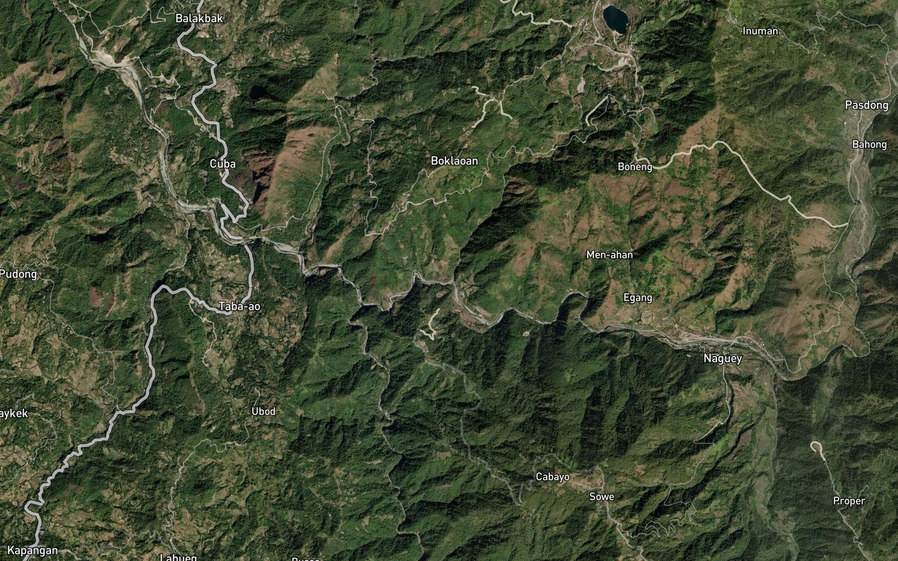 Satellite map of the Sacburoy Creek