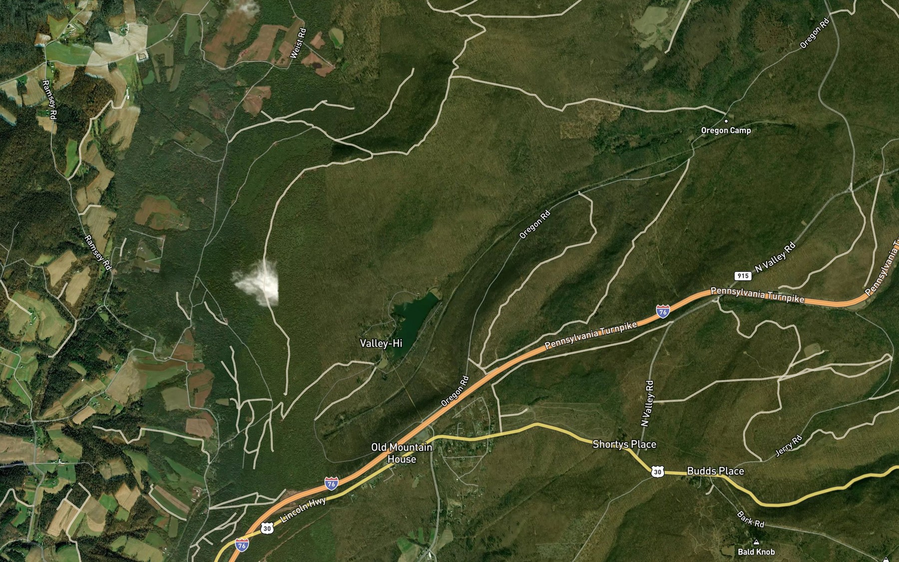 Satellite map of the Valley-Hi Eagle Lake