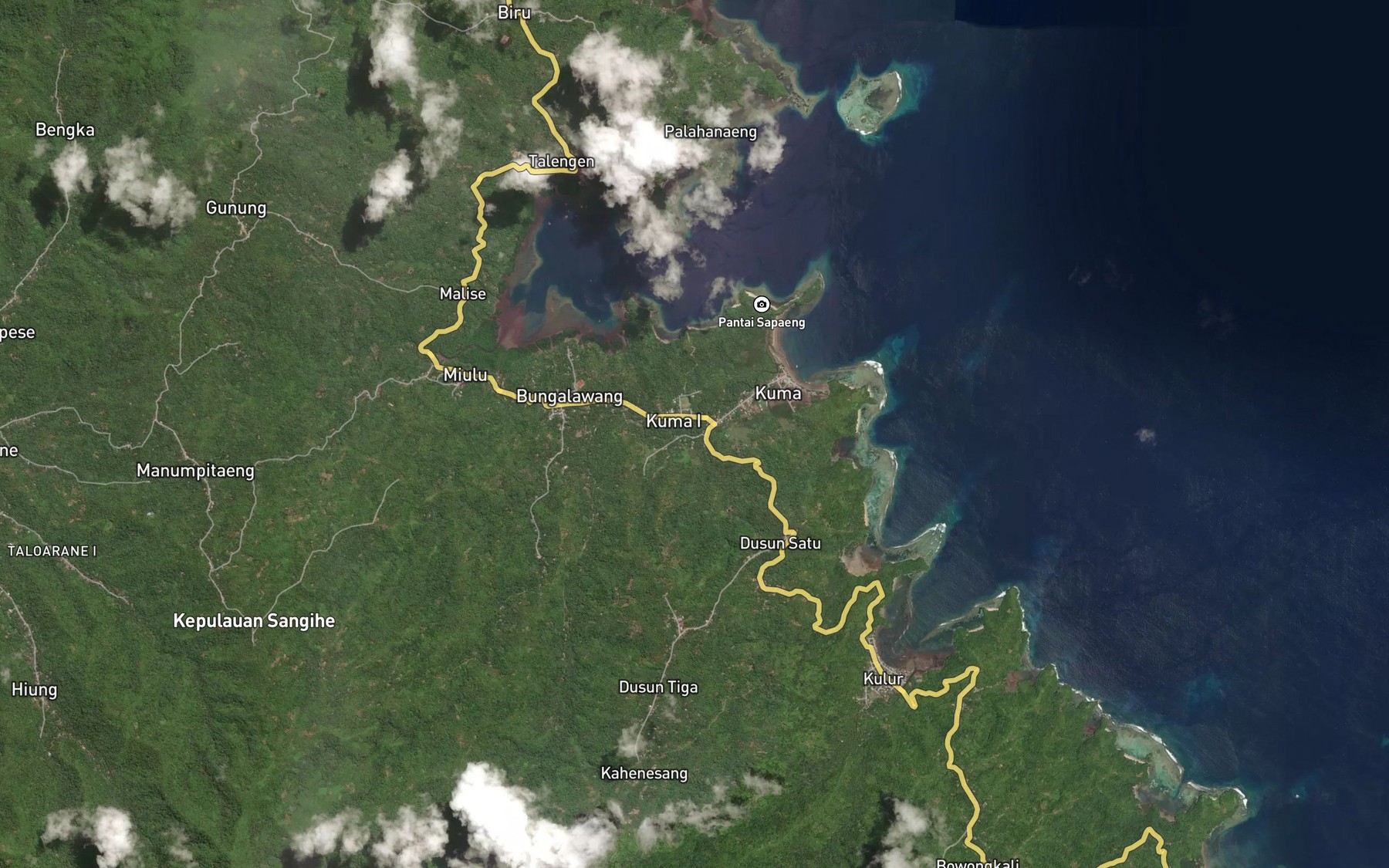 Satellite map of the Salu Leau