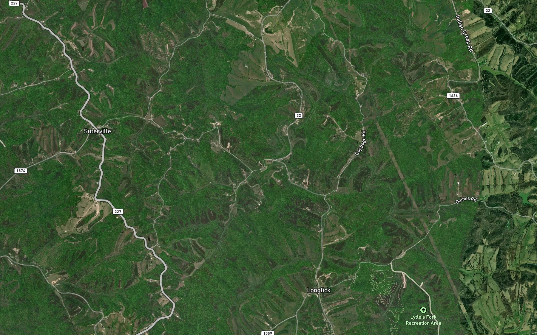 Satellite map of the Hess Branch