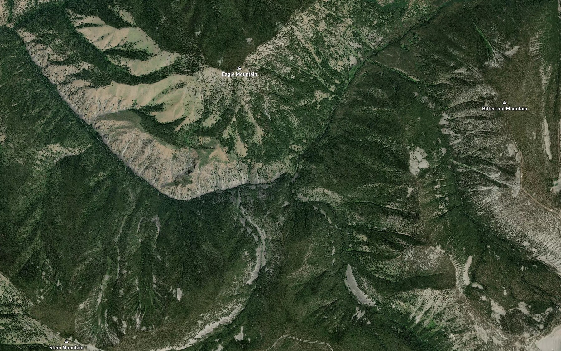 Satellite map of the South Fork Sheep Creek