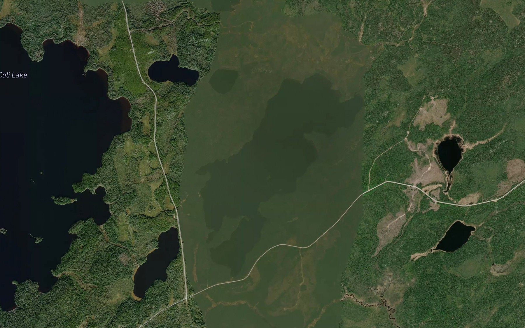Satellite map of the Sidace Lake
