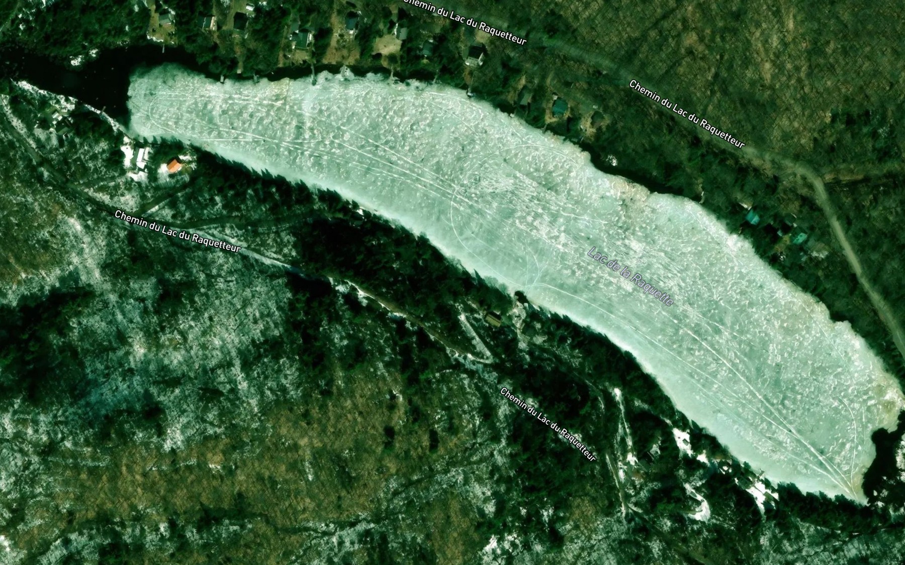 Satellite map of the Lac de la Raquette