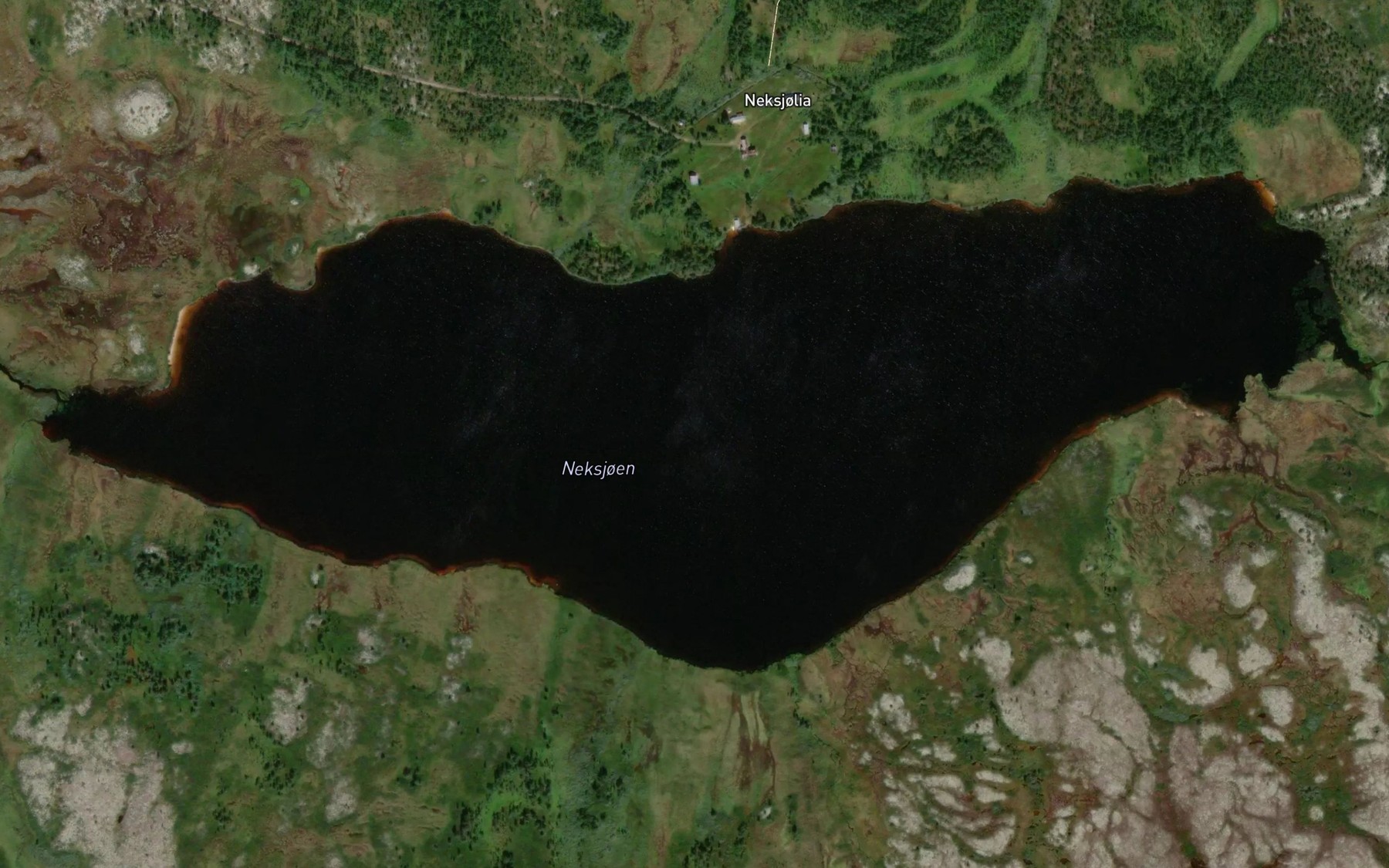 Satellite map of the Neksjoen