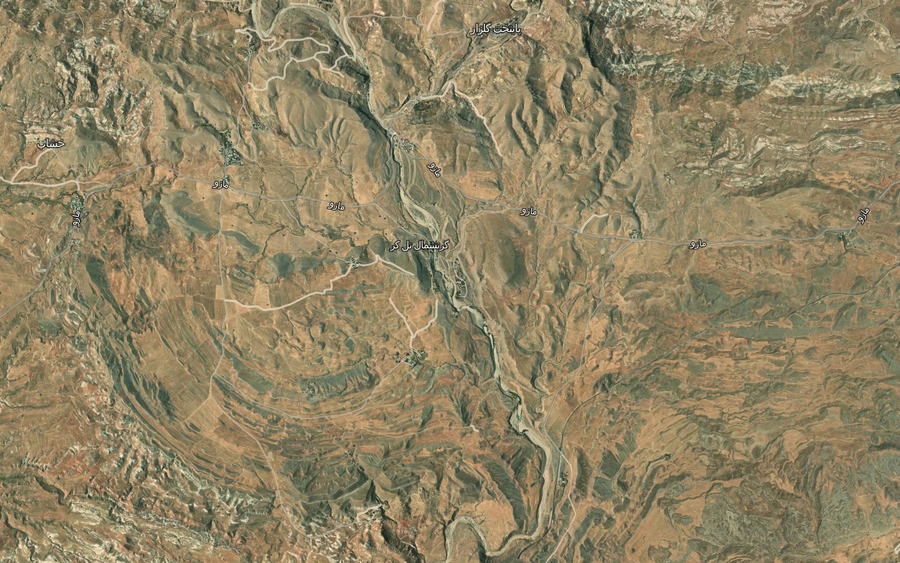 Satellite map of the Rudkhaneh-ye Taleh Kar