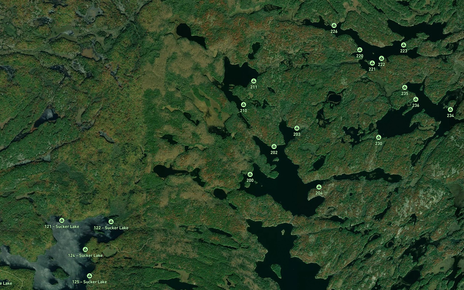 Satellite map of the Rathbun Creek
