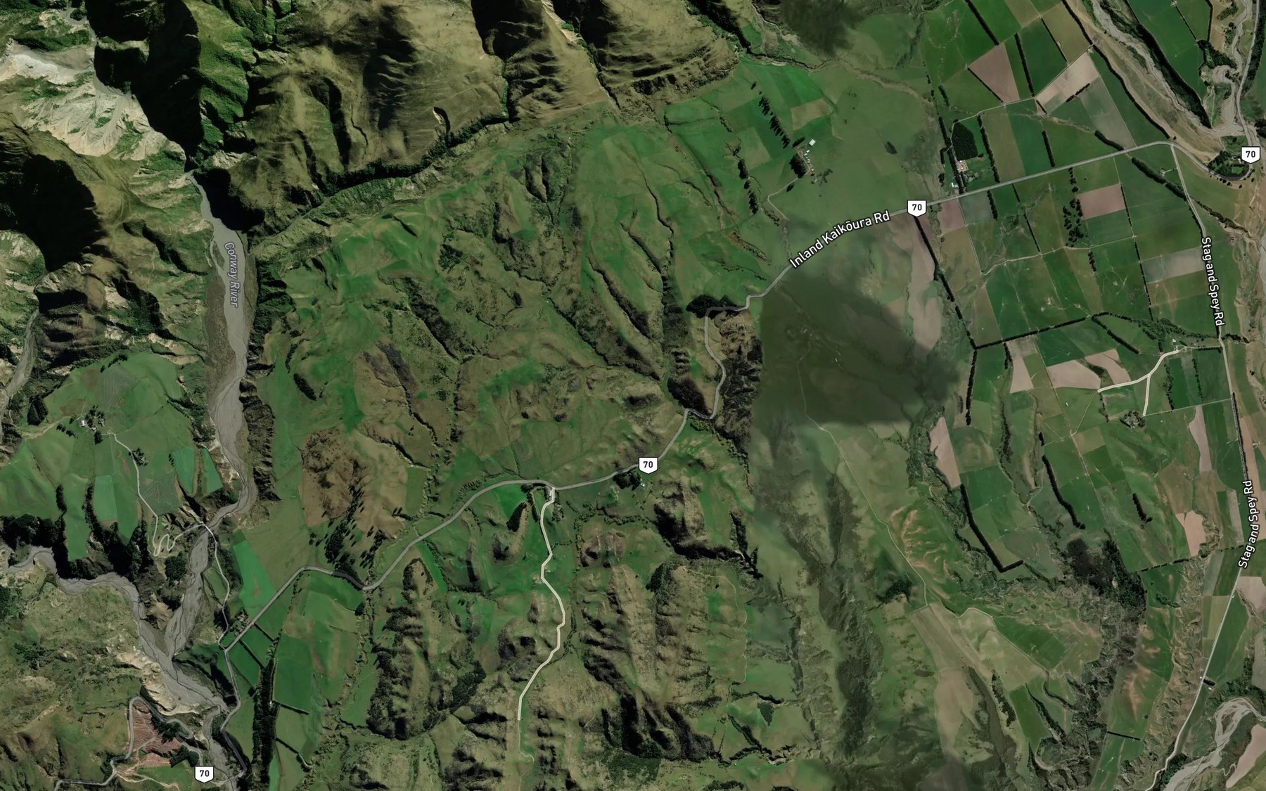 Satellite map of the Goat Hills Stream