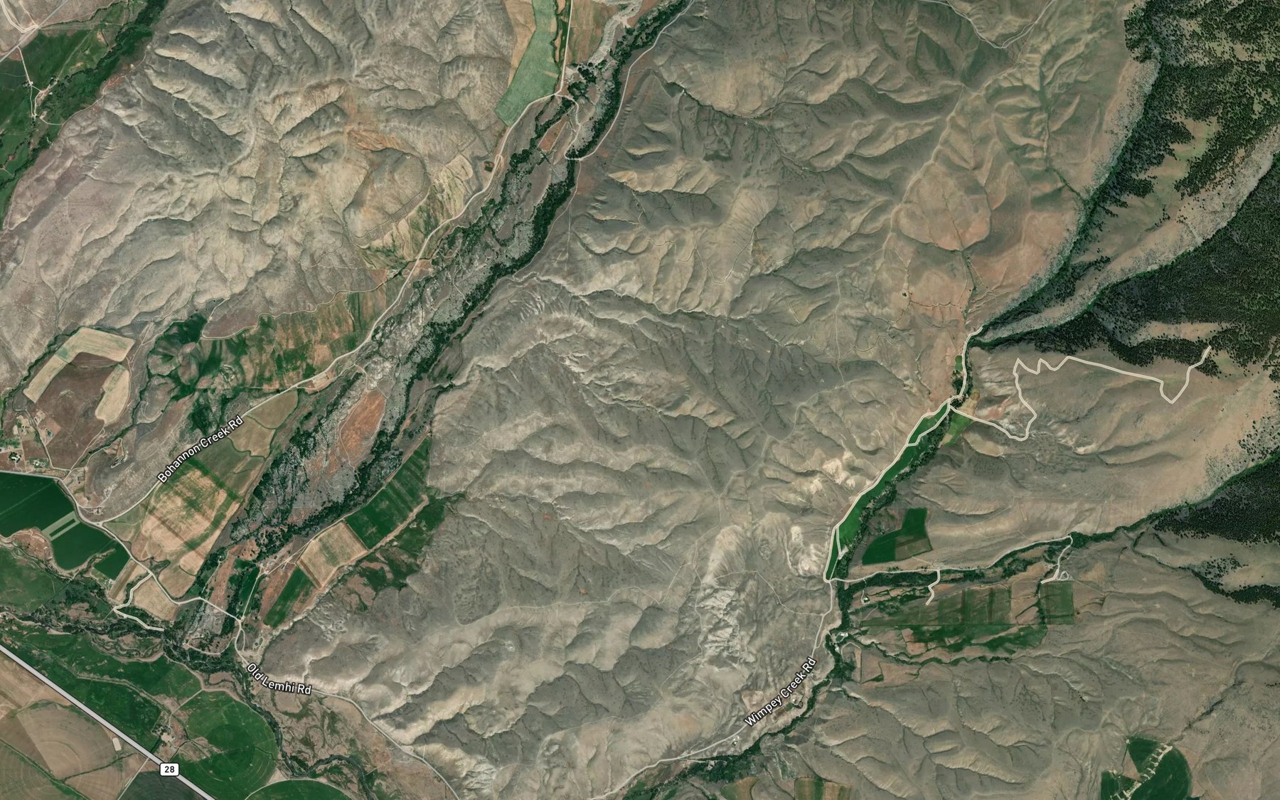 Satellite map of the Coal Mine Gulch Spring