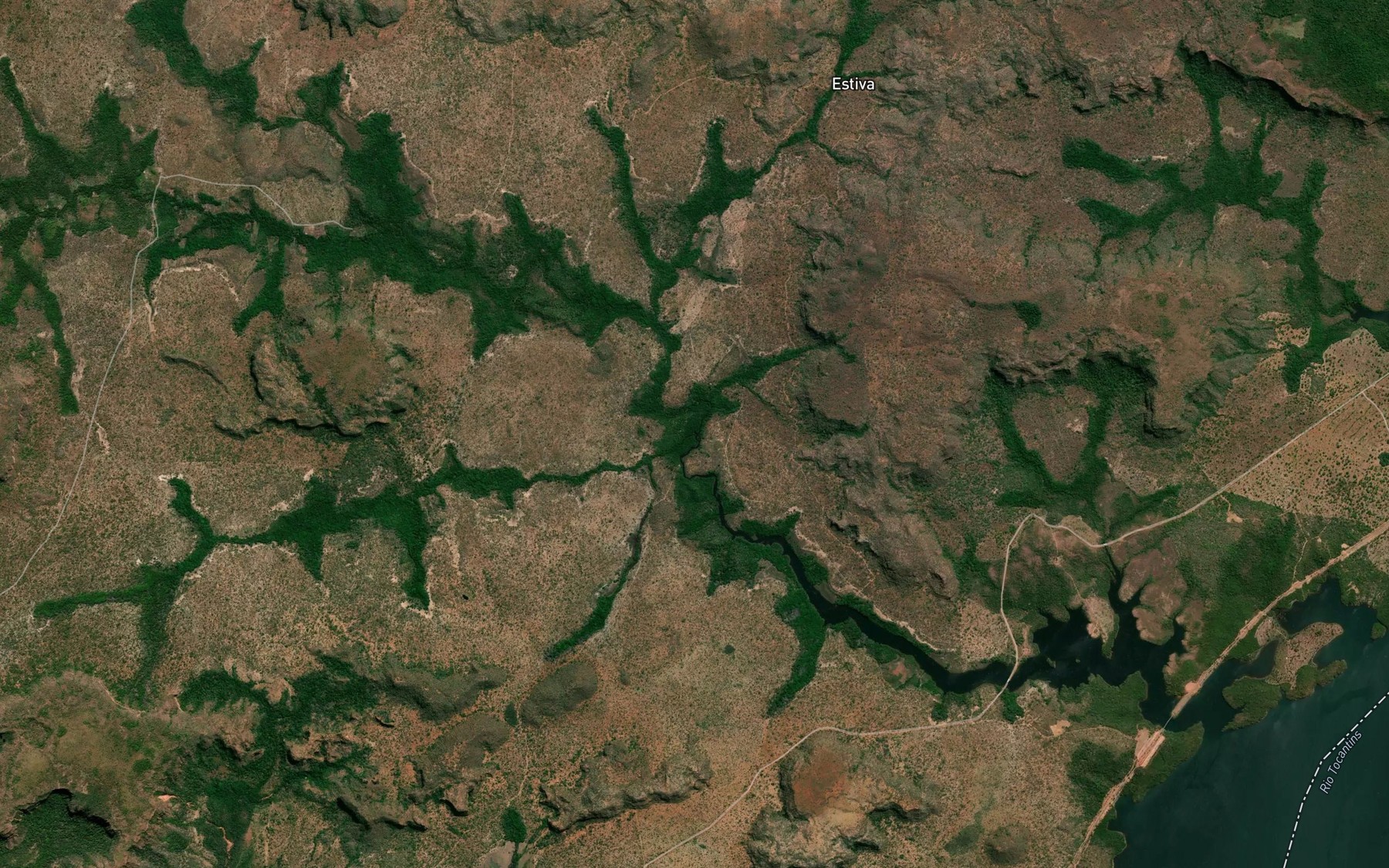 Satellite map of the Corrego Lajinha