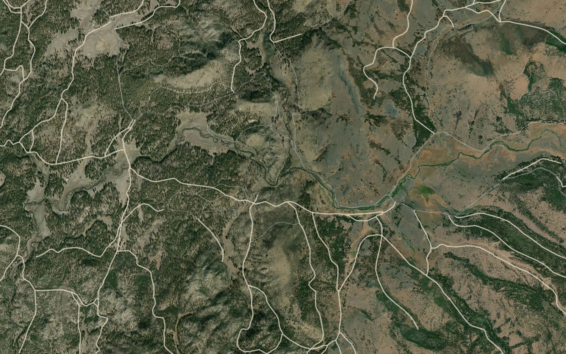 Satellite map of the Clarks Creek