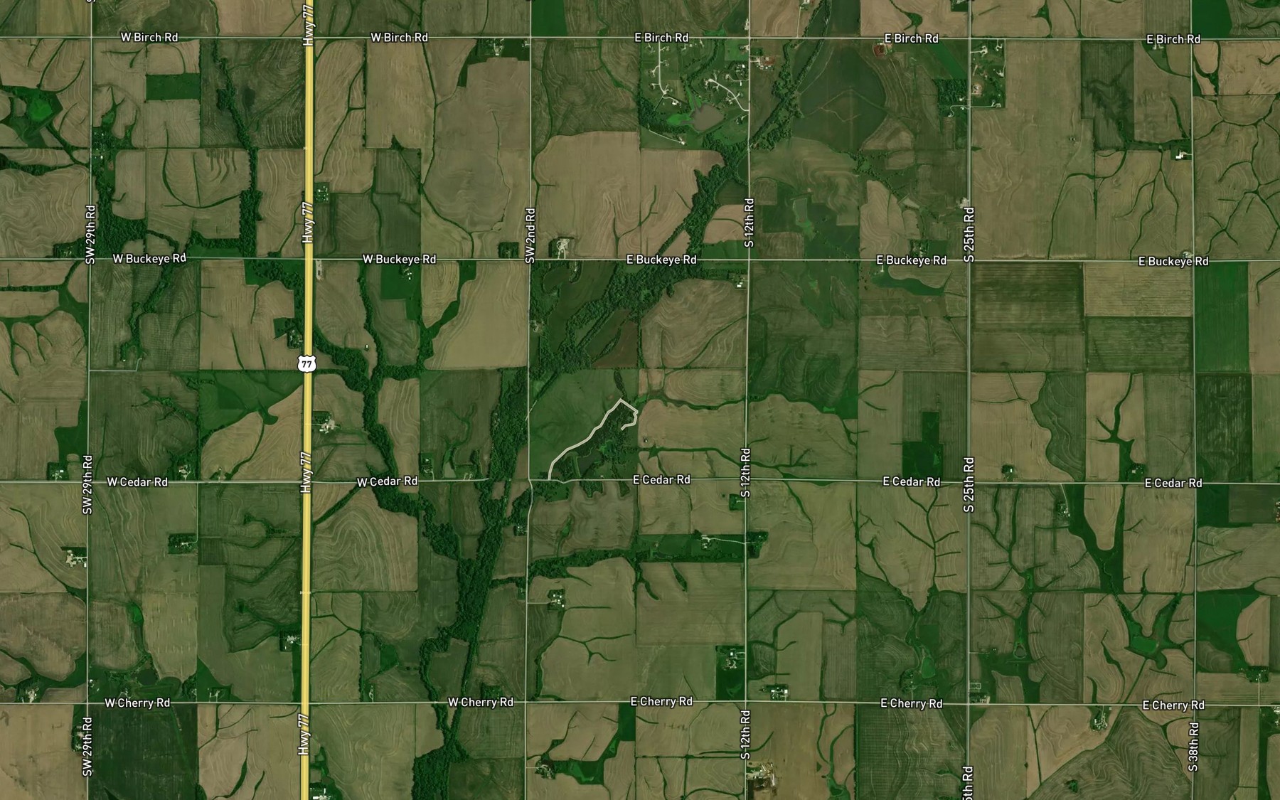 Satellite map of the Indian Creek Reservoir 13-2