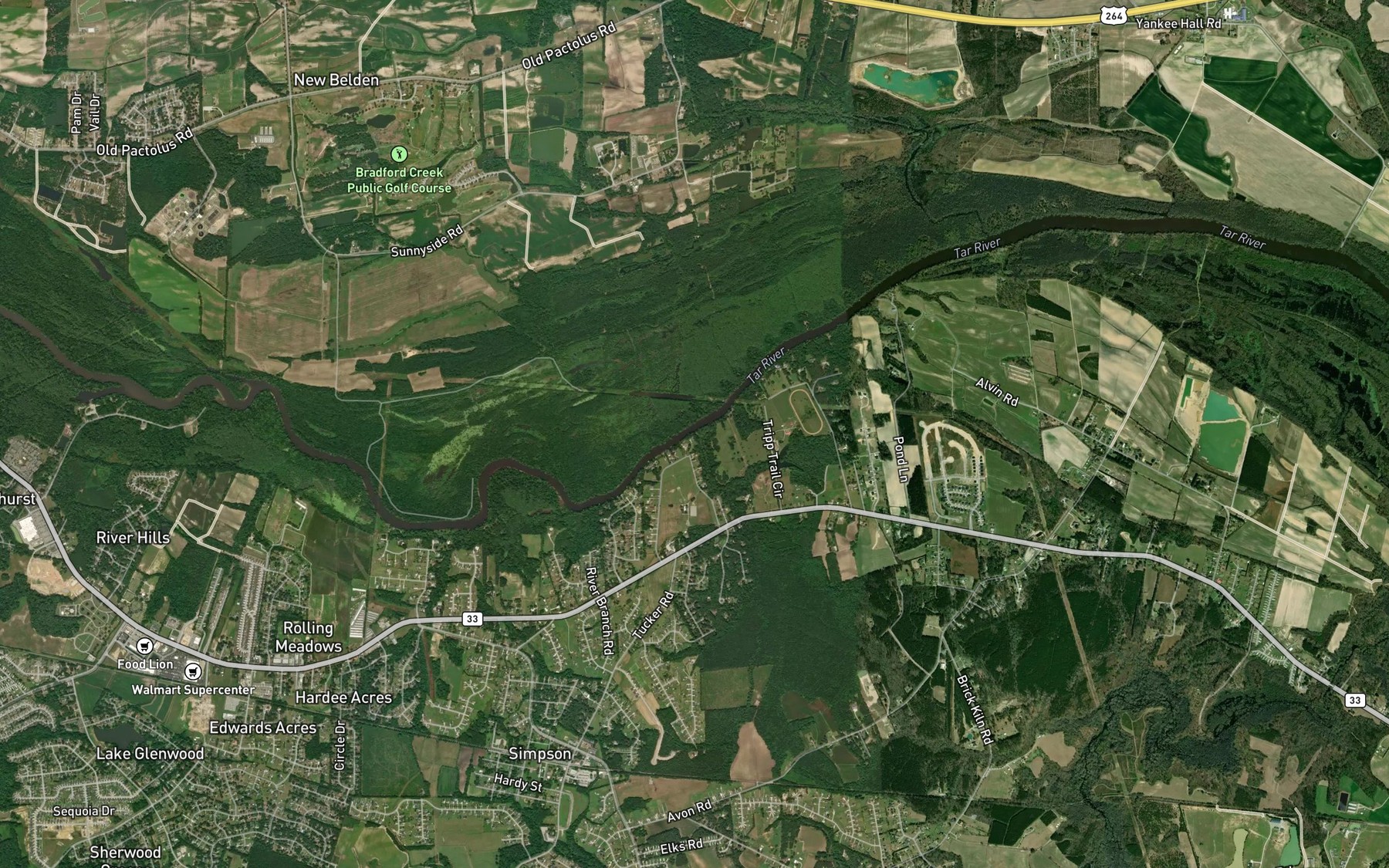 Satellite map of the Pillippi Branch