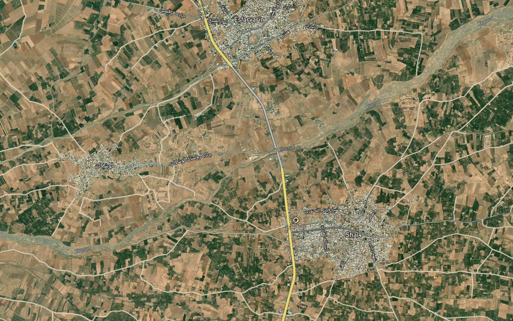 Satellite map of the Nahr-e Khar Rud