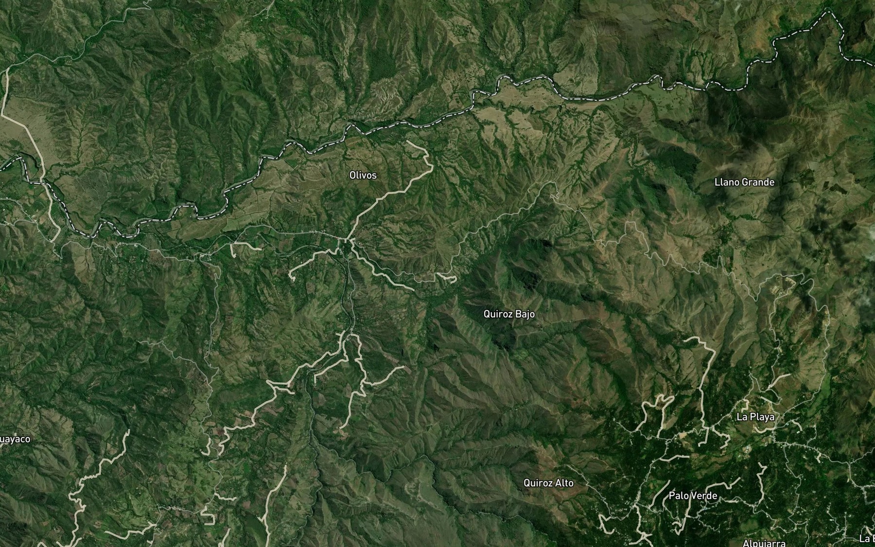 Satellite map of the Quebrada El Olvido