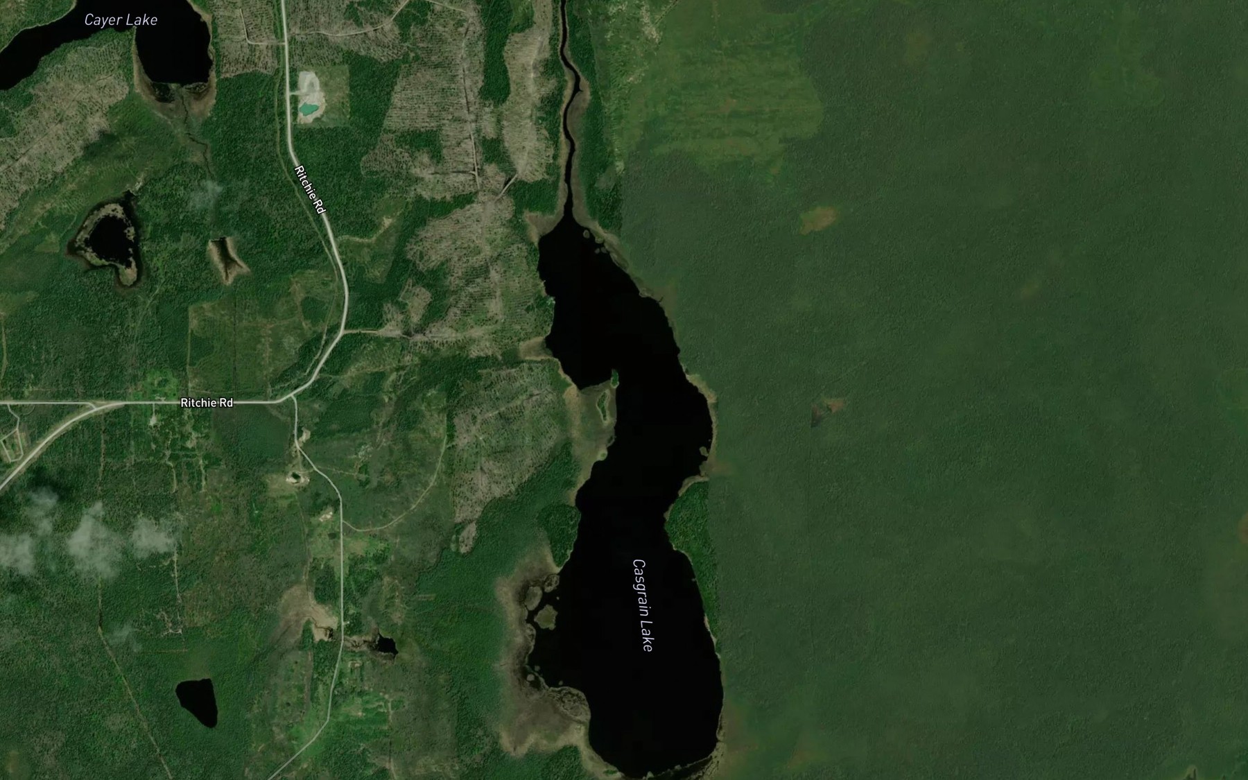 Satellite map of the Casgrain Lake