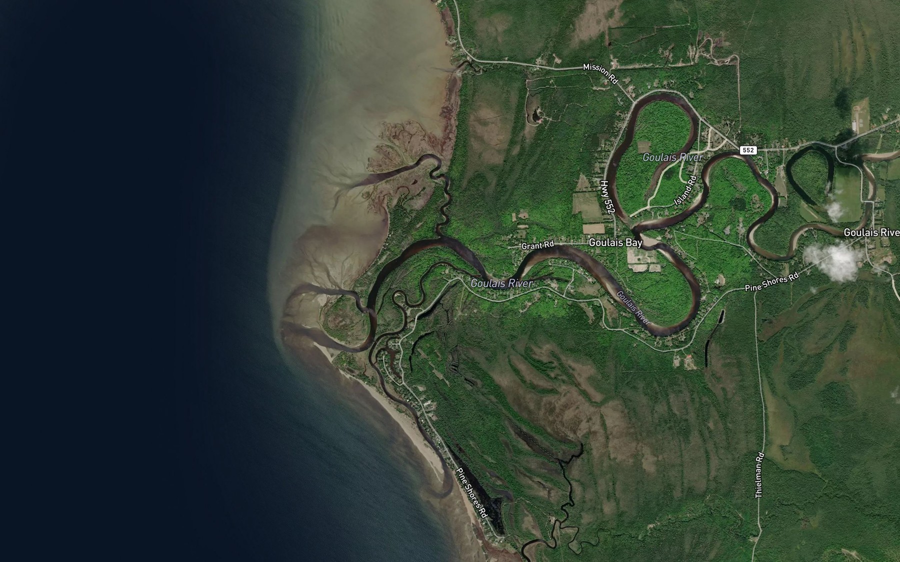 Satellite map of the North Channel