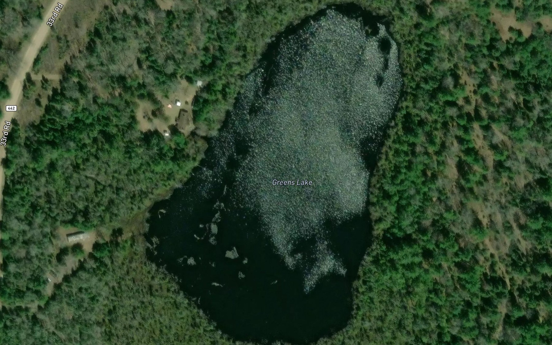 Satellite map of the Greens Lake