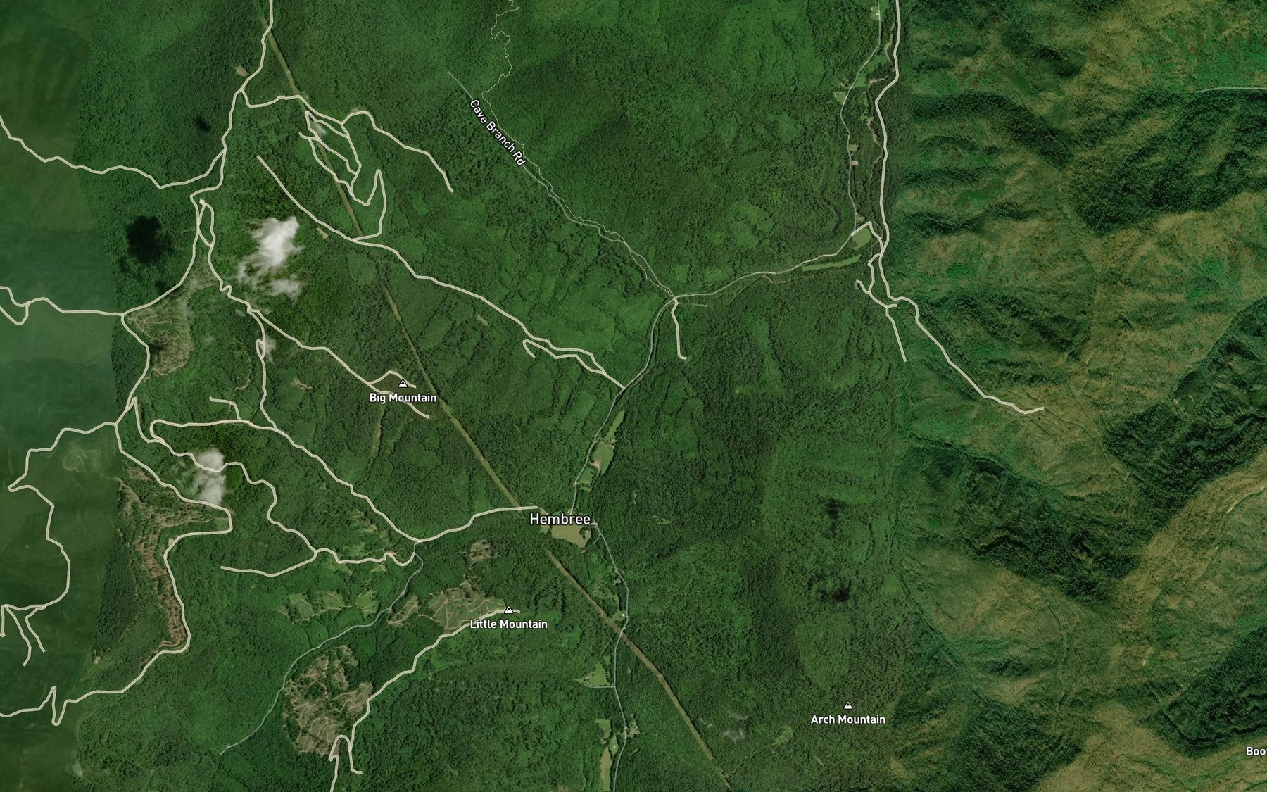Satellite map of the Little Brimstone Creek
