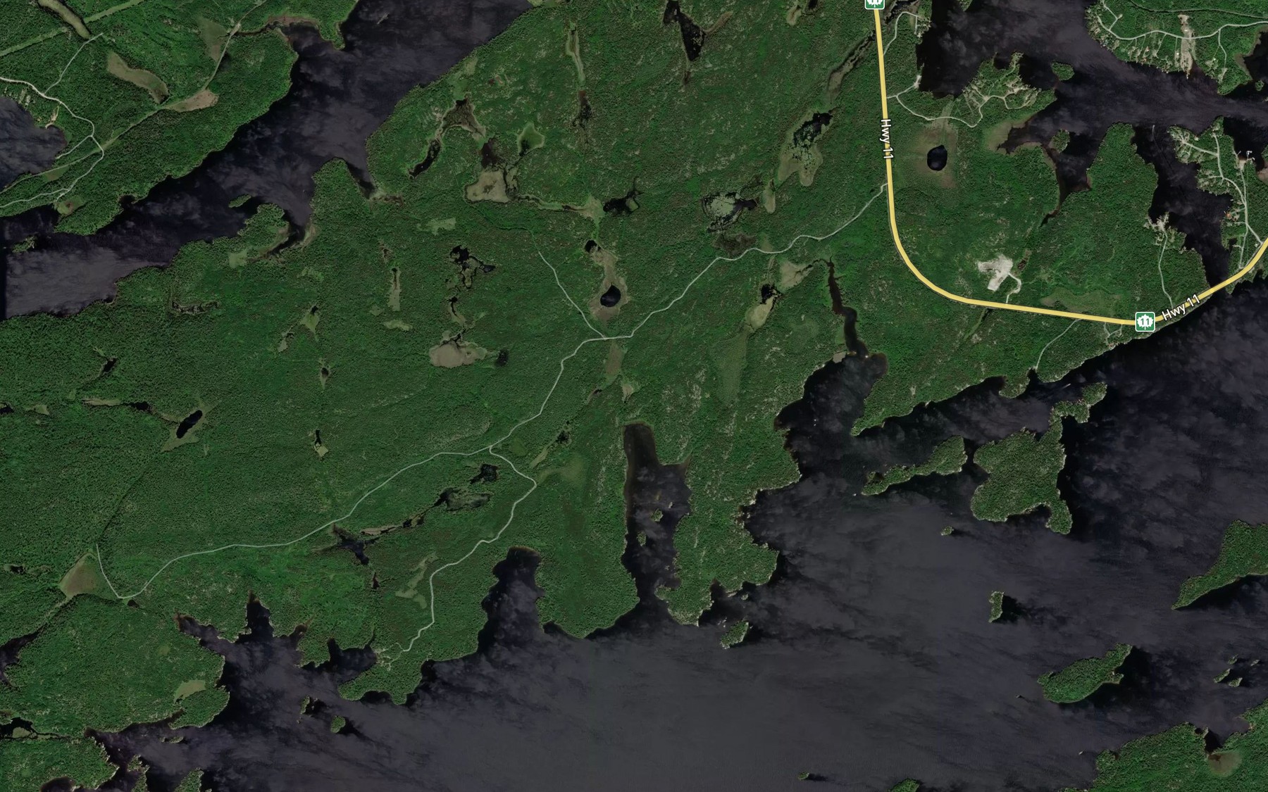 Satellite map of the Traverse Inlet