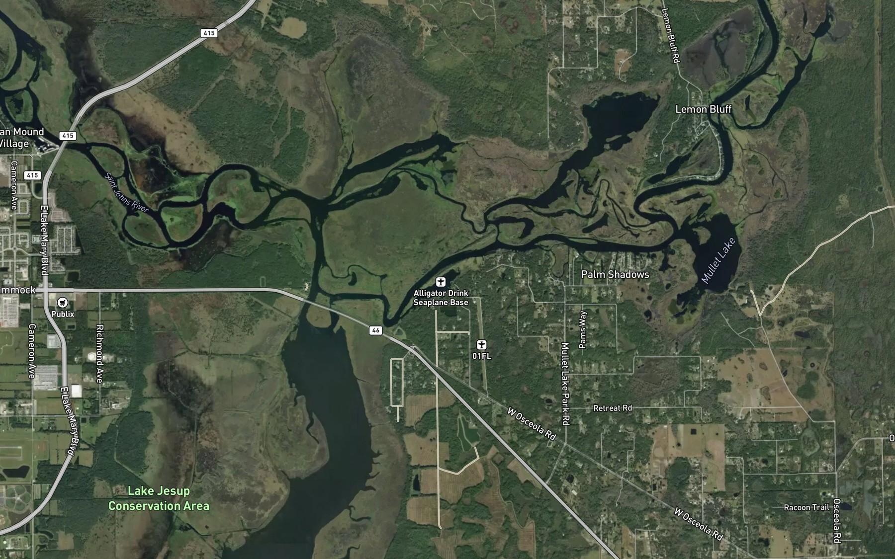 Satellite map of the Coffey Slough