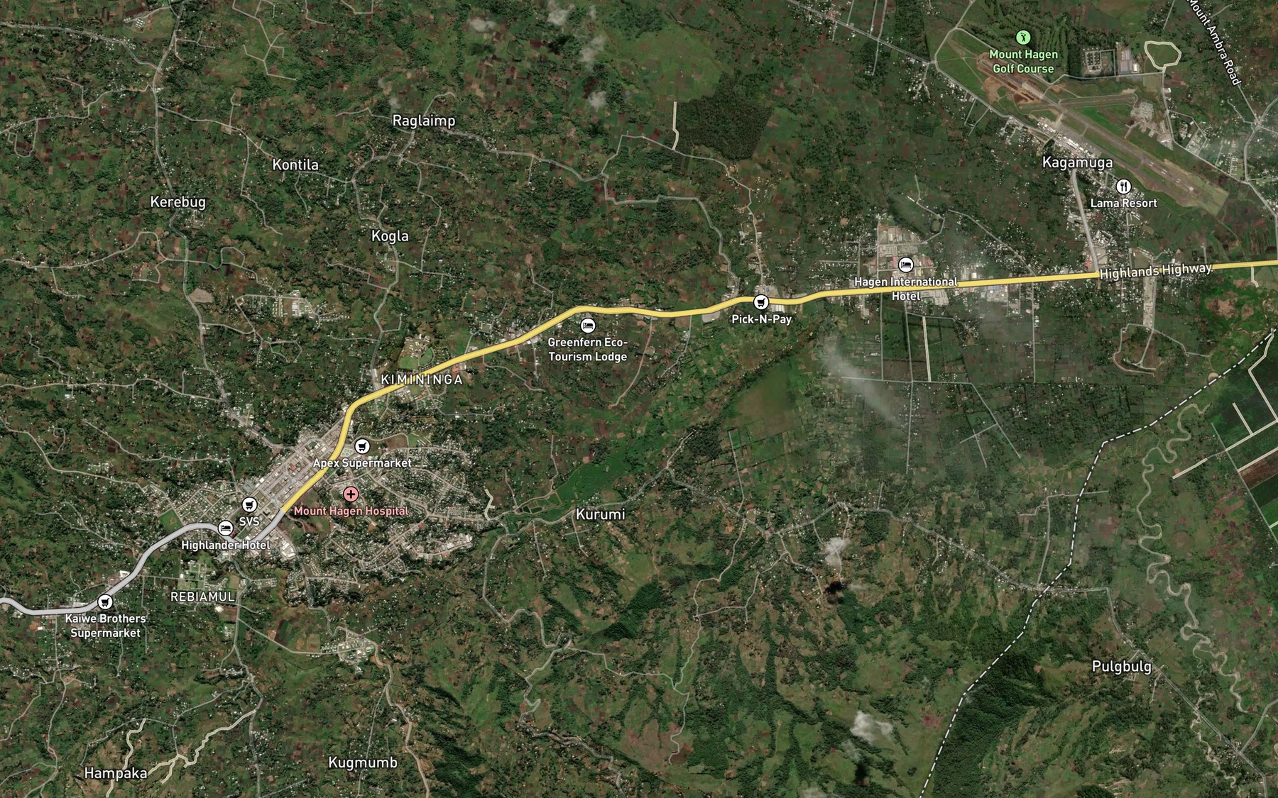 Satellite map of the Kim River
